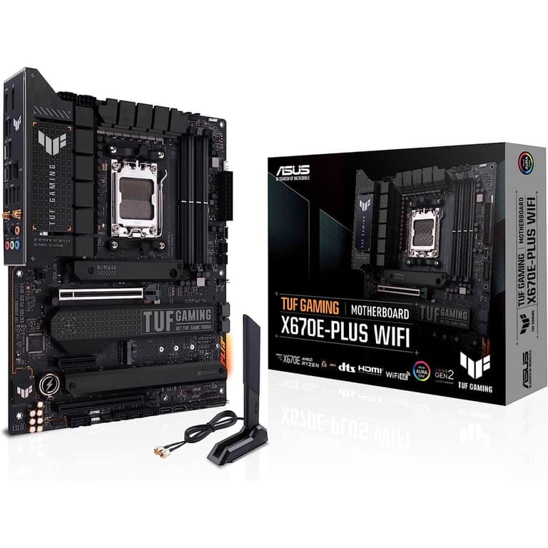 ASUS TUF Gaming X670E-PLUS WiFi 6E DDR5 AM5 Ryzen 7000 PCIe® 5.0 4x M.2 Slots 2.5 Gb LAN USB 4 Aura RGB Lighting)
