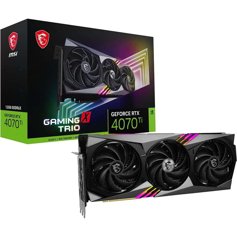 MSI Gaming X Trio GeForce RTX 4070 Ti 12GB GDRR6X 192-Bit Tri-Frozr 3 Ada Lovelace Architecture Graphics Card