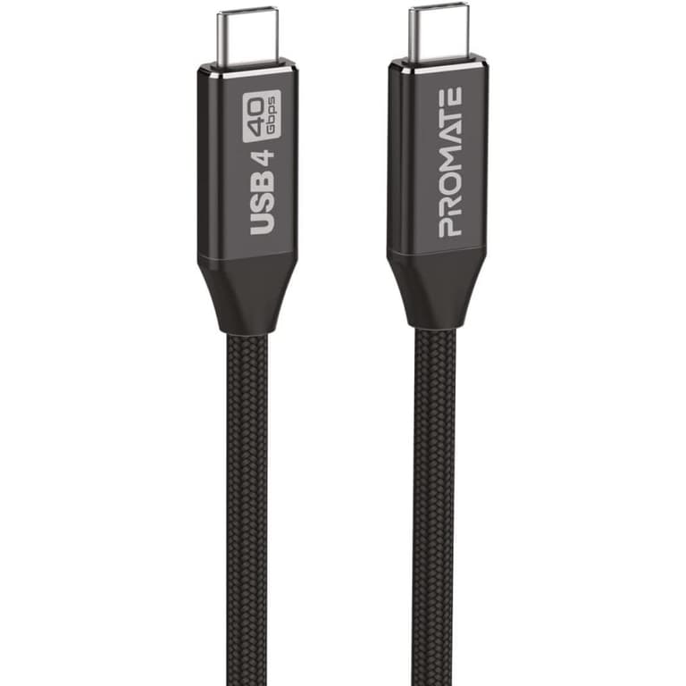 Promate PrimeLinkC40-2M USB-C Cable Ultra HD 8k 60hz USB4 Type-C Cable w/ 240W Power Delivery Thunderbolt 4 Compatible