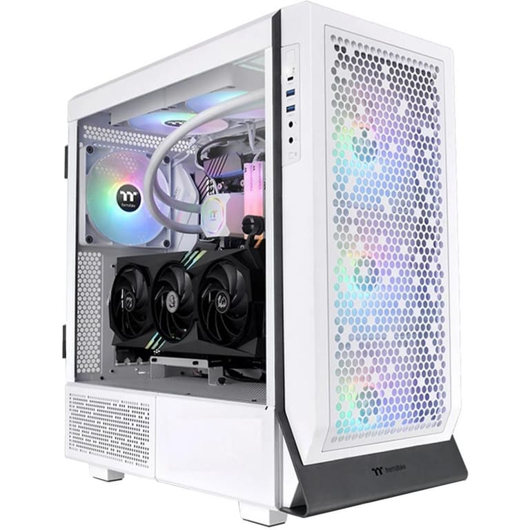 Thermaltake Ceres 500 E-ATX Tempered Glass Side Panel 4x PWM ARGB Fans Rotational PCIe Slots & GPU Holder - White