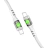 Promate TransLine-CC USB-C to USB-C Cable 60W Power Delivery Transparent Shells 120cm Nylon Braided Cord - White product thumbnail 1