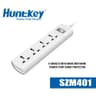 Huntkey SZM401 Universal Power Strip 4x Outlet AC 220-240V Surge Protector 1.5M - White product thumbnail 1