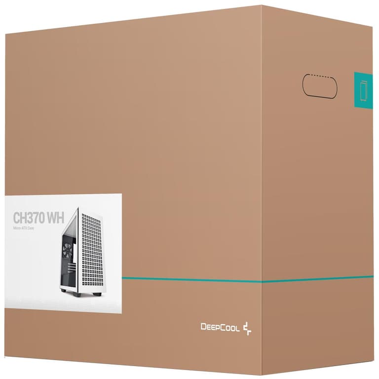 DeepCool CH370 Micro ATX Gaming Computer Case 120mm Rear Fan Ventilated Airflow Design Built-In Headphone Stand - White