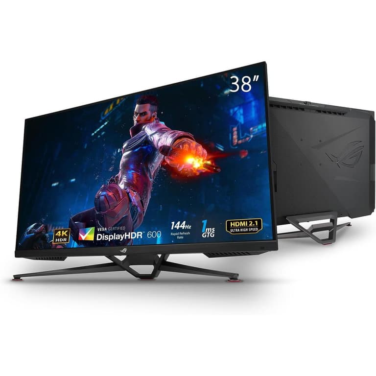 ASUS ROG Swift PG38UQ 38” Fast IPS 4K HDMI 2.1 HDR DSC UHD 144Hz 1ms HDR600 98% DCI-P3 G-SYNC Compatible w/ Speakers