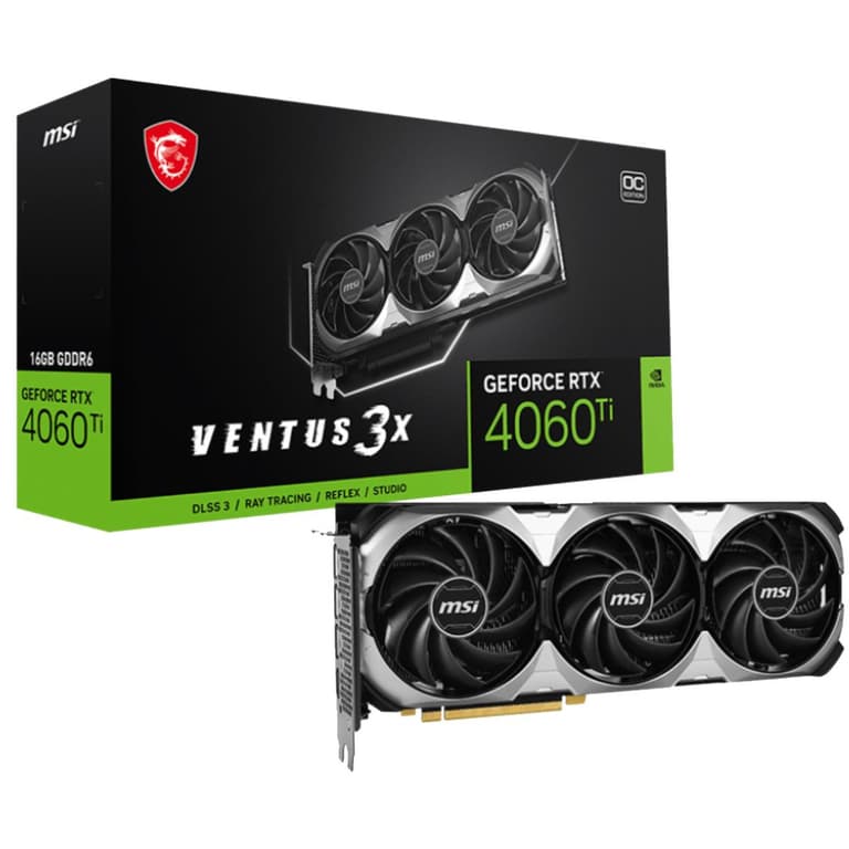 MSI Gaming VENTUS 3X GeForce RTX 4060 Ti 16GB GDRR6 128-Bit TORX Fan Graphics Card