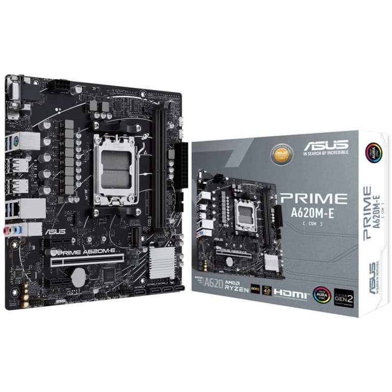 ASUS PRIME A620M-E DDR5 AMD AM5 Ryzen 7000 PCIe 4.0 M.2 Slots 1Gb LAN USB 3.2 Gen 1 RGB Header