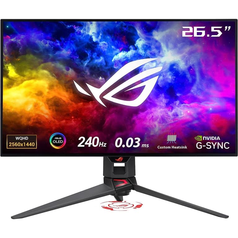 ASUS ROG Swift PG27AQDM 27” OLED Anti-Glare 2K 240Hz 0.03ms 99% DCI-P3 Intelligent Voltage Optimization Uniform Brightness G-SYNC Compatible