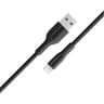 Promate XCord-Ai USB-A to Lightning Cable Super-Fast Charger 1M Anti-Tangle Silicone Cord - Black product thumbnail 1
