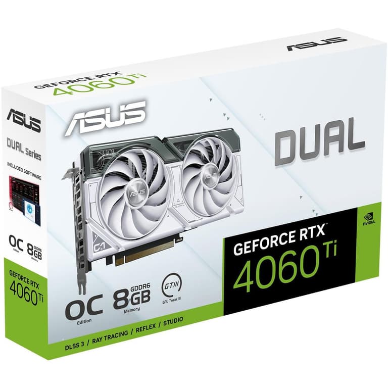 ASUS Dual GeForce RTX 4060 Ti OC Edition 8GB GDDR6 DLSS 3 HDMI 2.1 Graphic Card - White