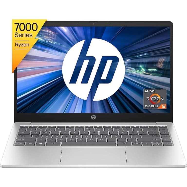 HP Laptop 14-em0002ne (2023) NEW 7th Gen AMD Ryzen 5 4-Cores w/ Backlit Keyboard , IPS FHD Display & Windows 11 - Silver