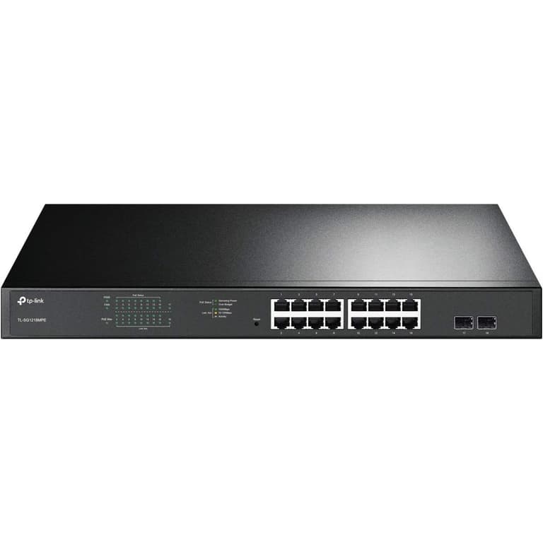 TP-Link TL-SG1218MPE 16 Port Gigabit PoE Switch Smart Managed 250W 2 non-PoE Ports 2 Combo SFP slots QoS Vlan IGMP & LAG