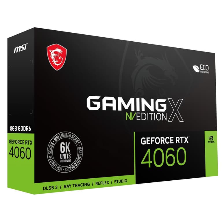 MSI Gaming GeForce RTX 4060 Gaming X NV EDITION 8GB GDRR6 TORX Fan 4.0 Ada Lovelace Architecture Graphics Card