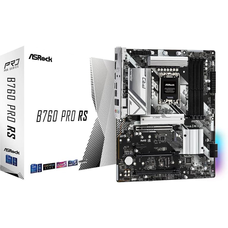 ASRock B760 Pro RS DDR5 Intel 13th Gen Motherboard PCIe 5.0 3x M.2 PCIe 4.0 USB 3.2 Gen Type-C Mainboard