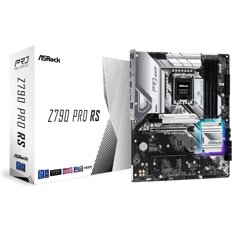 ASRock Z790 PRO RS Intel Z790 DDR5 PCIE 5.0 x16 4x Hyper M.2 slots 2.5Gb Lan 7.1 Nahimic Audio 14+1+1 Power Phase Mainboard