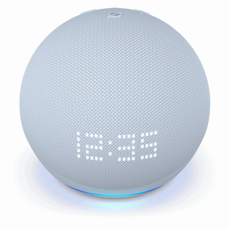 Amazon Echo Dot (5th Gen, 2022 release) With Clock Bigger Vibrant Sound Helpful Routines & Alexa - Cloud Blue