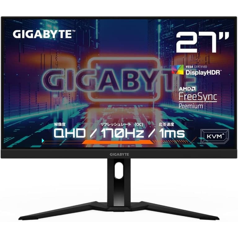GIGABYTE M27Q P 27" IPS 2K HDR400 up to 170Hz 1ms 98% DCI-P3 FreeSync Premium Adjustable Stand USB C w/ Speakers & 1x DisplayPort & 2x HDMI