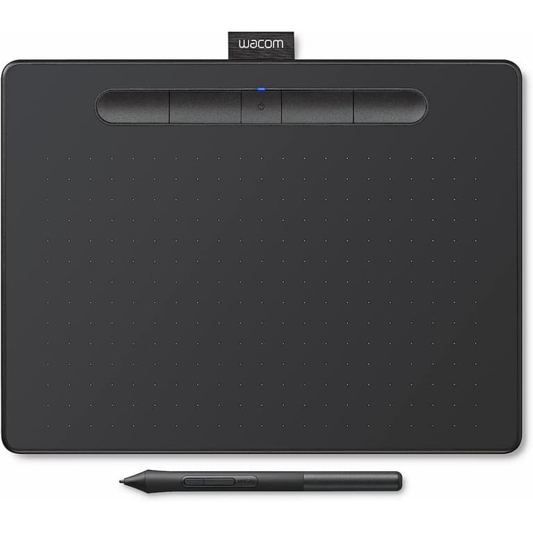 Wacom Intuos Medium USB Graphics Drawing Tablet Portable For Teachers, Students & Creators 4 Customizable ExpressKeys For Chromebook Mac OS Android & Windows - Black