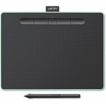 Wacom Intuos Medium Bluetooth Graphics Drawing Tablet Portable For Teachers, Students & Creators 4 Customizable ExpressKeys For Chromebook Mac OS Android & Windows - Pistachio