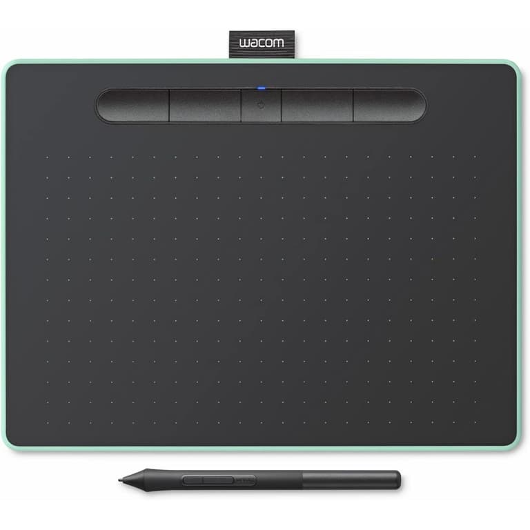 Wacom Intuos Medium Bluetooth Graphics Drawing Tablet Portable For Teachers, Students & Creators 4 Customizable ExpressKeys For Chromebook Mac OS Android & Windows - Pistachio
