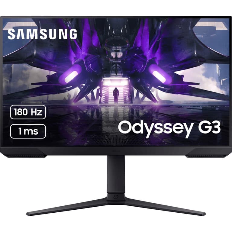 SAMSUNG Odyssey G3 (G30D) 24" Full HD 180Hz 1ms HDR10 3-Sided Border-Less Adjustable Stand AMD FreeSync w/ Display Port & HDMI