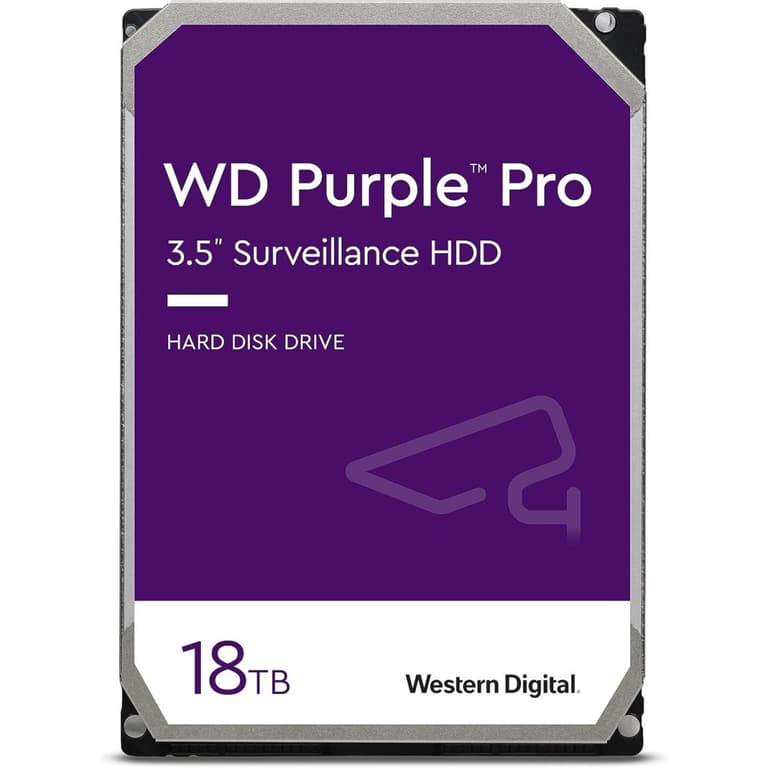 WD 18TB Purple Pro Surveillance Hard Drive 3.5" SATA 7200 RPM 512MB Cache