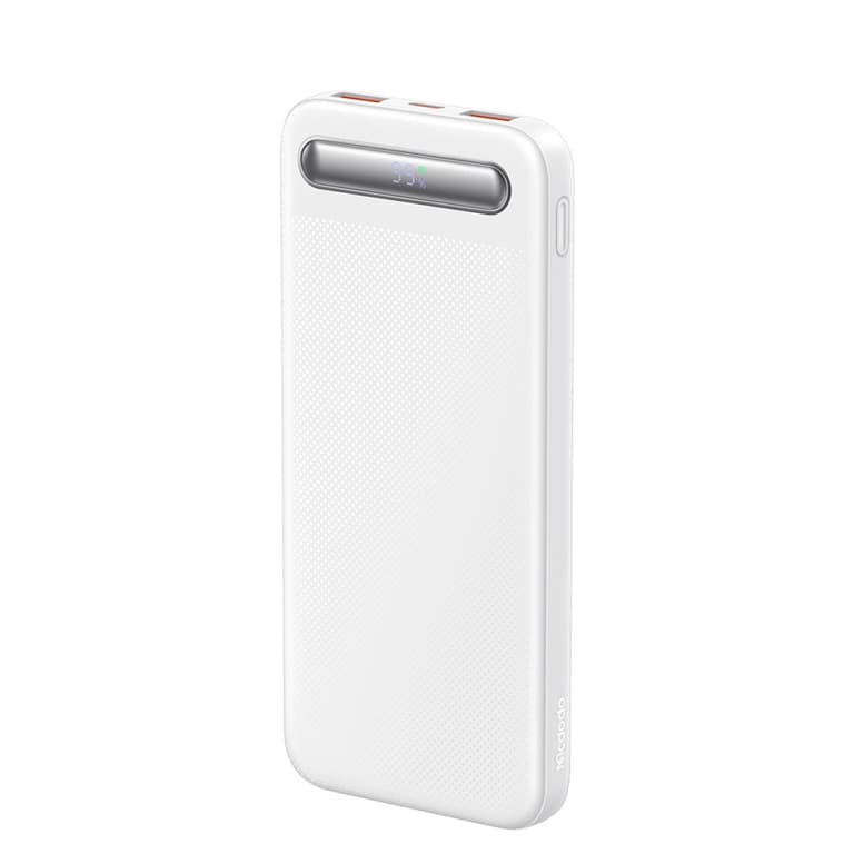Mcdodo MC-3880 Power Bank with Digital Display 10000mAh USB-C, 2x USB-A, 22.5W - White
