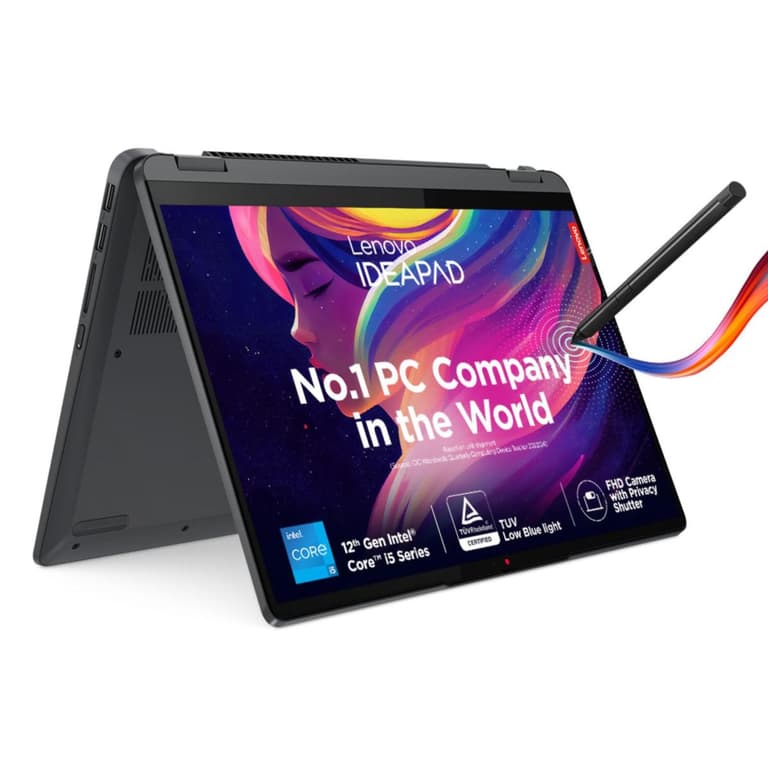 Lenovo Flex 5 NEW 12Gen Intel Core i7 10-Cores 2-in-1 Stylish & Dynamic Design w/ 360° Touch Display - Storm Grey