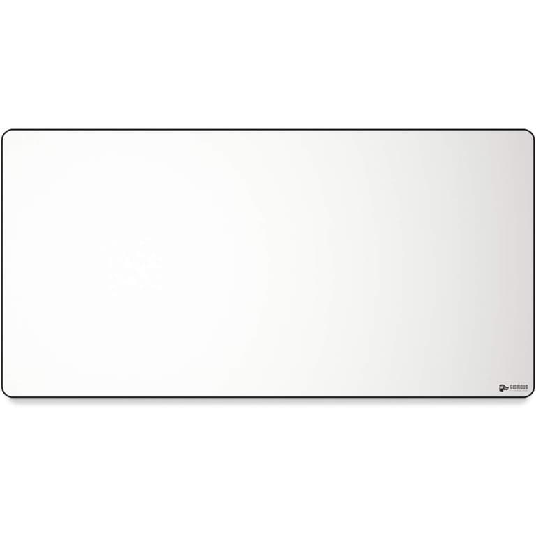 Glorious XXL Extended Gaming White Smooth Cloth & Anti-Slip Rubber Base Mouse pad, Stitched Edges |45x90cm - White