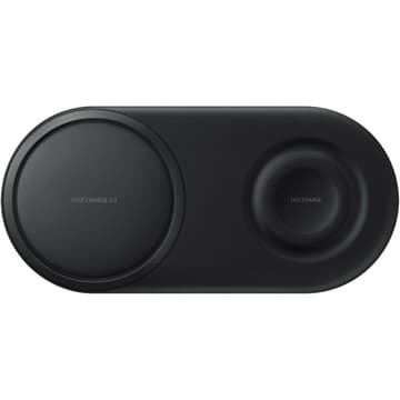 Samsung Wireless Charger DUO Pad, up to 25W with Fast Charge 2.0 Qi compatible, Charge wearable devices like Phones & buds & smart watch, 2 devices at once - Black