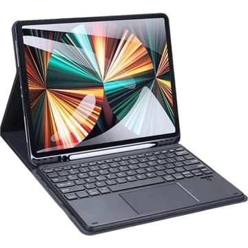 DUX DUCIS TK Series Bluetooth Keyboard Leather Case with Touchpad & Smart Sleep Function For iPad Pro 12.9" (2020/2021/2022) English Layout - Black