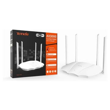 Tenda TX9 Pro Wi-Fi 6 Router AX3000 Dual Band (2.4 GHz / 5 GHz) 3 Port Gigabit Ethernet, WPA3 Network Security, Intel Chipset Dual-core processor 1.6 GHz +OFDMA, Parental Control - White