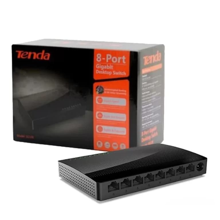 Tenda SG108M 8-Port Gigabit Switch, Unmanaged Home Ethernet Switch, Office Ethernet Splitter, Plastic Case