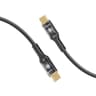 Promate LucidLine-CC120 USB-C™ to USB-C™ Cable Fast-Charging 100W with Transparent Tips LED 480Mbps Data Sync 120cm Nylon Braided - Black product thumbnail 1