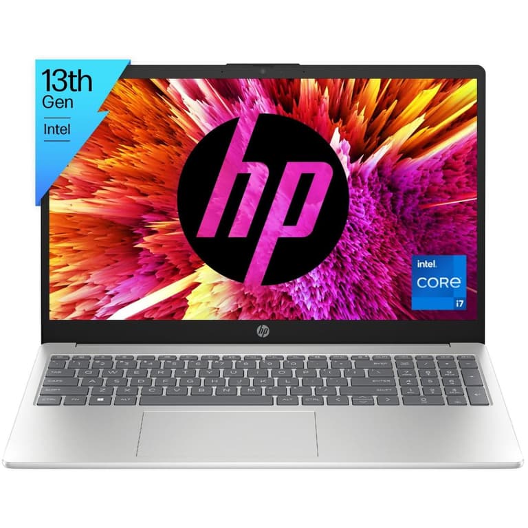 HP Laptop 15-fd0146ne (2023) NEW 13th Gen Intel Core i7 10-Cores Slim Design w/ Backlit Keyboard (Customized) - Silver
