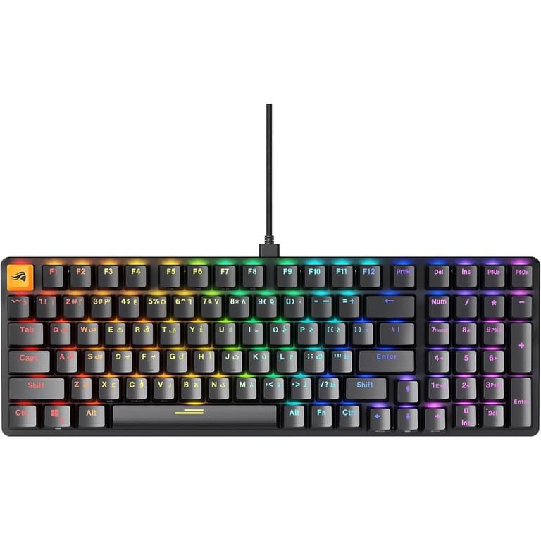 Glorious GMMK2 FULL-SIZE 96% - RGB Compact Keyboard TKL Hot Swappable Mechanical, Linear Switches, Wired, Arabic / English Layout - Black