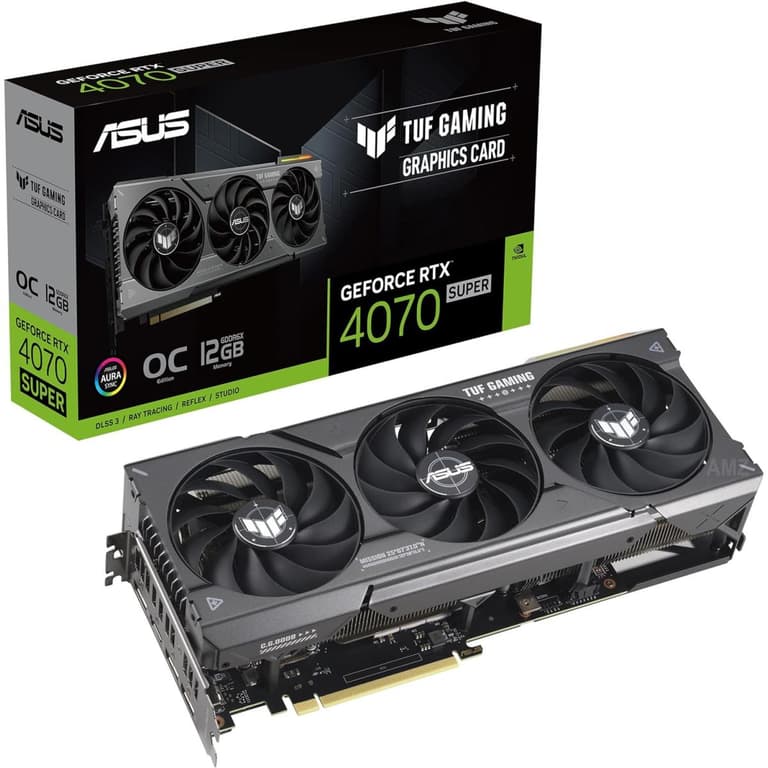 ASUS TUF Gaming GeForce RTX 4070 SUPER OC Edition Gaming Graphics Card PCIe 4.0 12GB GDDR6X