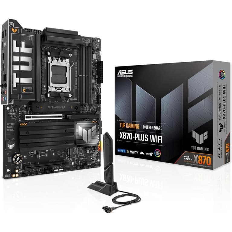 ASUS TUF Gaming X870-Plus WIFI 7 AMD X870 AM5 ATX 4x M.2 Slots DDR5 USB 3.2 Gen 2x2 Type-C® USB4® Header & 2.5Gb Ethernet