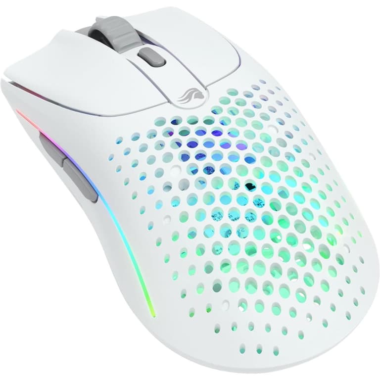 Glorious Model O 2 Wireless Hybrid 2.4GHz & Bluetooth 68g Superlight Long Battery Life 26k BAMF 2.0 Sensor RGB Ambidextrous 6 Buttons - Matte White