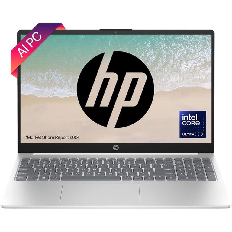 HP Laptop 15-fd1016ne (2024) NEW Intel Core Ultra 7 155H 16-Cores w/ High-Performance Processor & DDR5 Memory & IPS Display - Natural silver