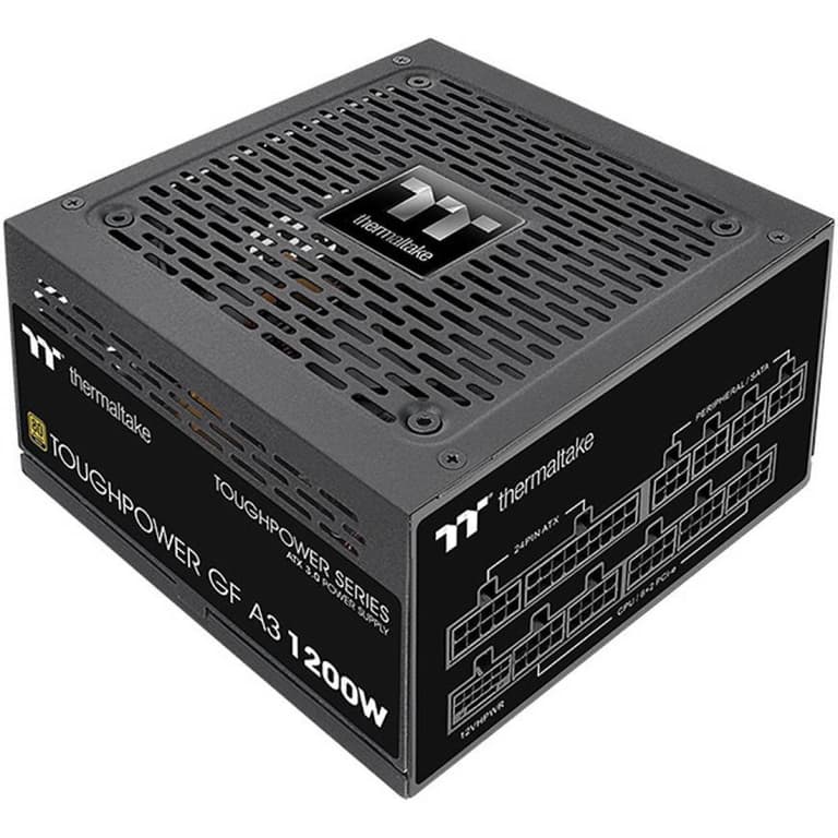 Thermaltake Toughpower GF A3 Gold 1200W True 600W 12VHPWR Connectors on PSU & NVIDIA RTX 40 Series ATX 3.0/PCI-E 5.0 80+ Gold - Black
