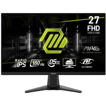 MSI MAG 275F 27" Rapid IPS Full HD 0.5ms 180Hz AI Vision AMD FreeSync™ w/ 2x HDMI & Displayport Interface - Black