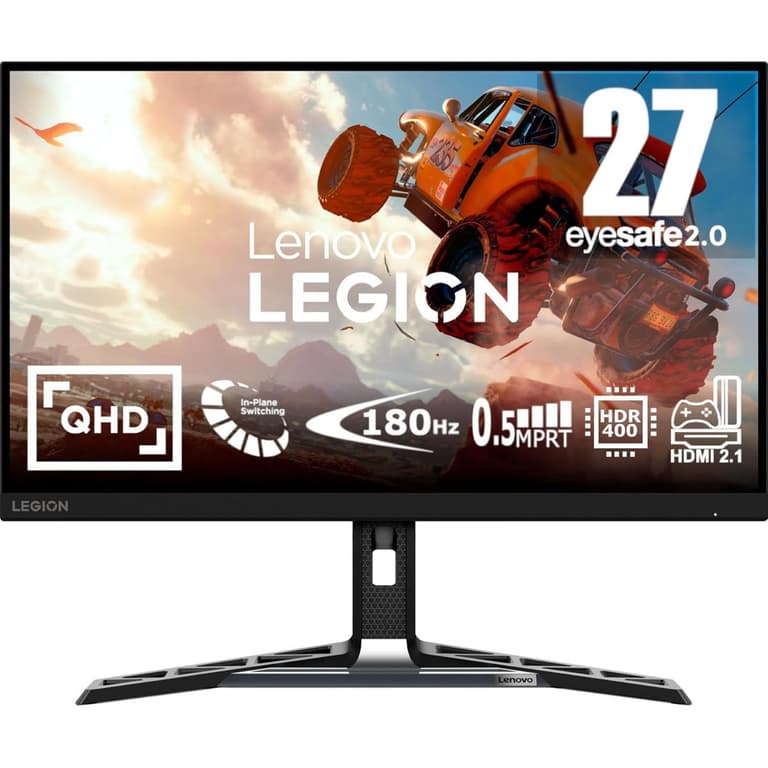 Lenovo Legion R27qe 27" IPS QHD 2K 0.5ms 180Hz HDR400 99% sRGB 90% 450 cd/m² 1.07 Billion Color w/ 2x HDMI 2.1 & Display Port & Adjustable Stand