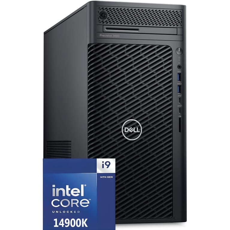 Dell NEW Precision 3680 Tower Workstation (2024) 14Gen Intel Core i9 K-Series 24-Cores For Designing, Editing & Even Gaming w/ Upgradable Graphic Card & 3 Years Warranty - Black