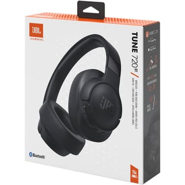 JBL Tune 720BT Wireless Over-Ear with JBL Pure Bass Sound Bluetooth 5.3 Up to 76H Battery Life & Speed Charge, Lightweight, Comfortable & Foldable Design - Black