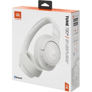 JBL Tune 720BT Wireless Over-Ear with JBL Pure Bass Sound Bluetooth 5.3 Up to 76H Battery Life & Speed Charge, Lightweight, Comfortable & Foldable Design - White