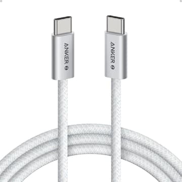 Anker Zolo 240W USB Type-C to USB Type-C Cable, Braided and Dirt-Free Type C Fast Charging 1.8m Cable - White