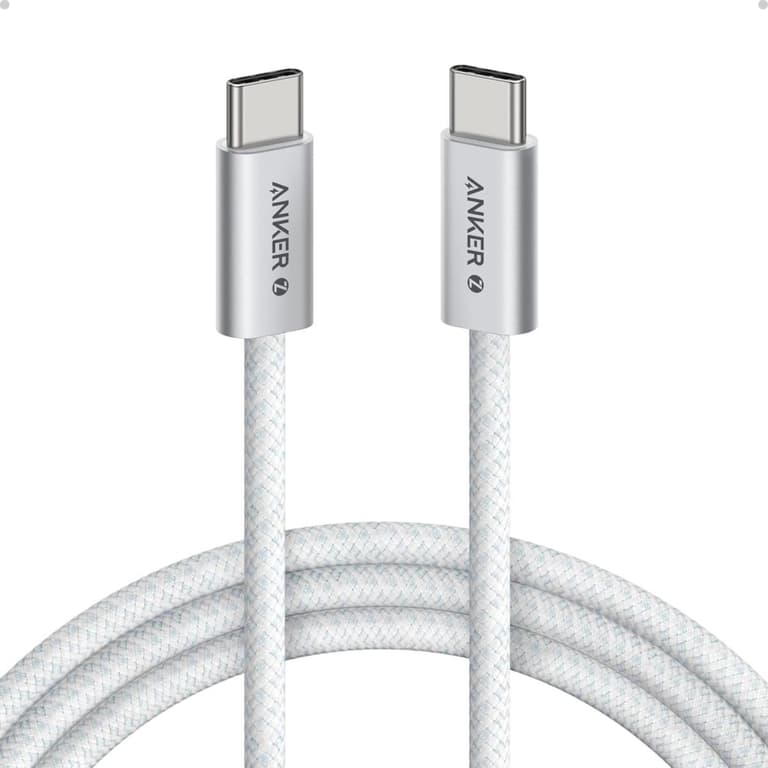 Anker Zolo 240W USB Type-C to USB Type-C Cable, Braided and Dirt-Free Type C Fast Charging 1.8m Cable - White