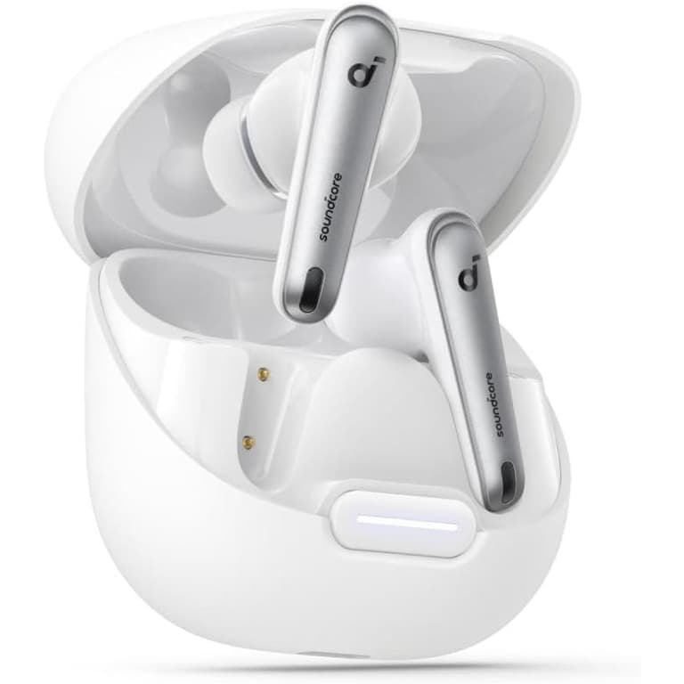 Anker soundcore Liberty 4 NC Wireless Earbuds, 98.5% Noise Reduction, Adaptive Noise Cancelling to Ears and Environment, Hi-Res Sound, 50H Battery, Wireless Charging, Bluetooth 5.3 - White