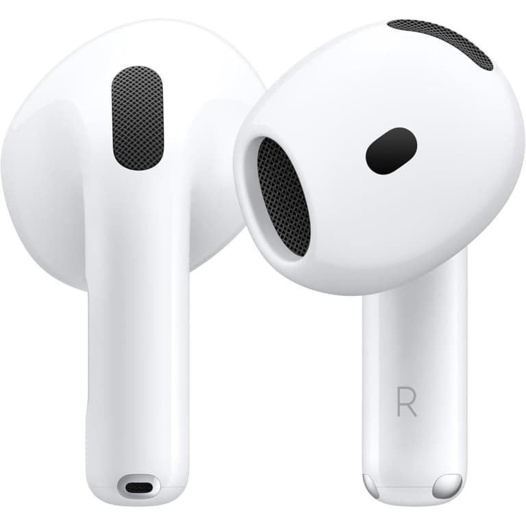 Apple AirPods 4 Wireless Earbuds Personalized Spatial Audio Sweat & Water Resistant USB-C Charging Case H2 Chip Up to 30 Hours of Battery Life