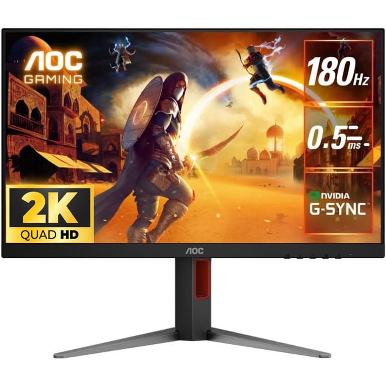 AOC Q27G4F Gaming 27" Fast IPS 2K QHD 180Hz 0.5ms HDR10 sRGB 120% Adaptive-Sync Adjustable Stand w/ HDMI 2.0 & DisplayPort